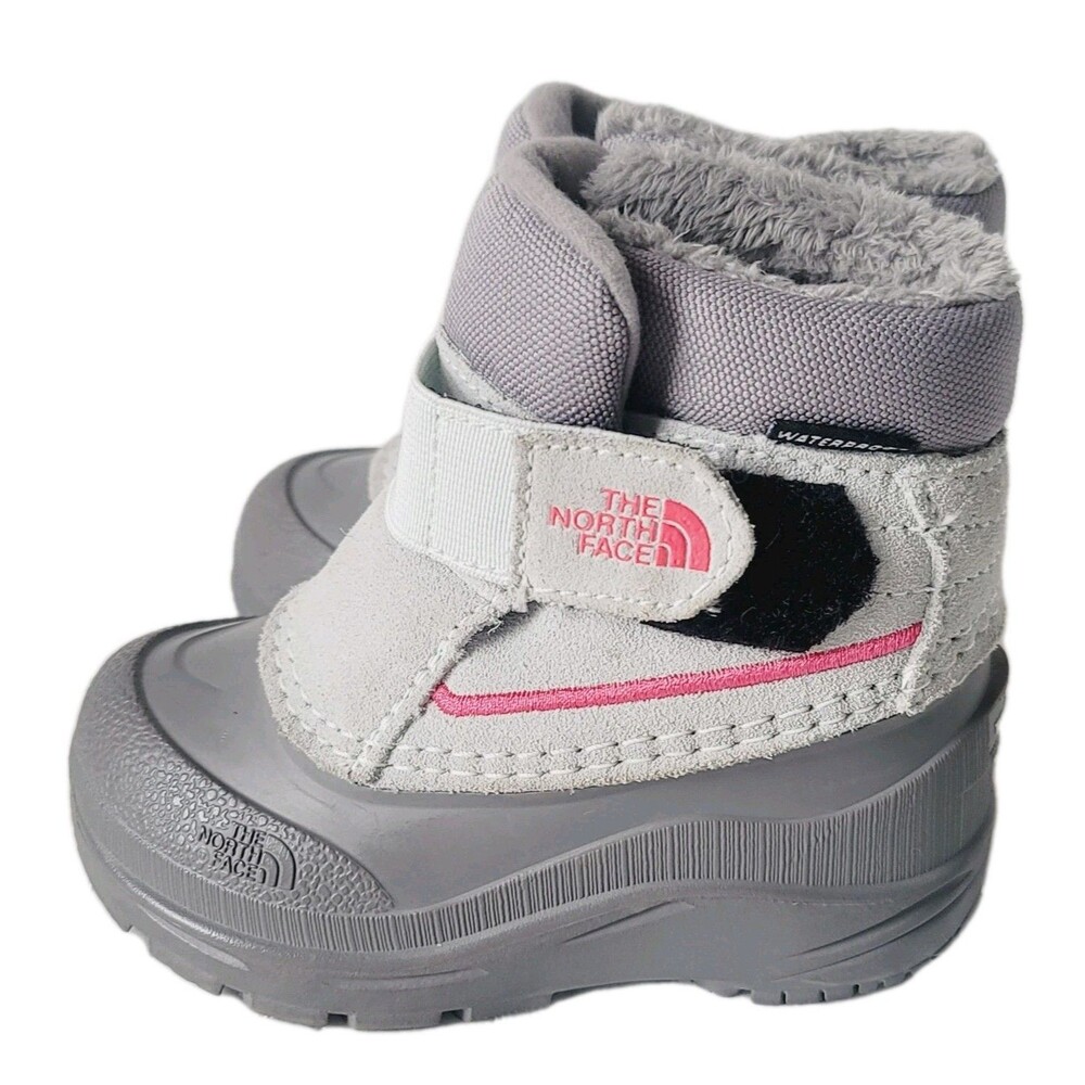 The North Face Toddler Alpenglow II Winter  Boots Girls Size 6 Gray Waterproof
